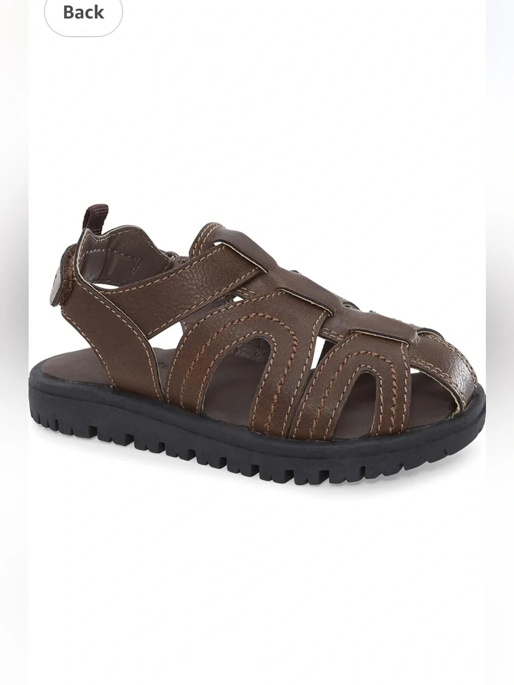 Carter’s Vasco Sandals Boys Size 11 Kids Brown Fisherman Closed Toe Faux Leather